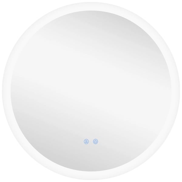 Badrumsspegel med LED-belysning, 3 ljusfärger, Ø70 cm, peksensor, anti-dimma, IP44