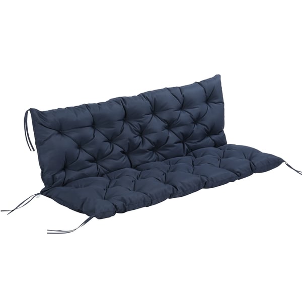 3-sits bänkdyna 150x98x8 cm, mörkblå, polyester