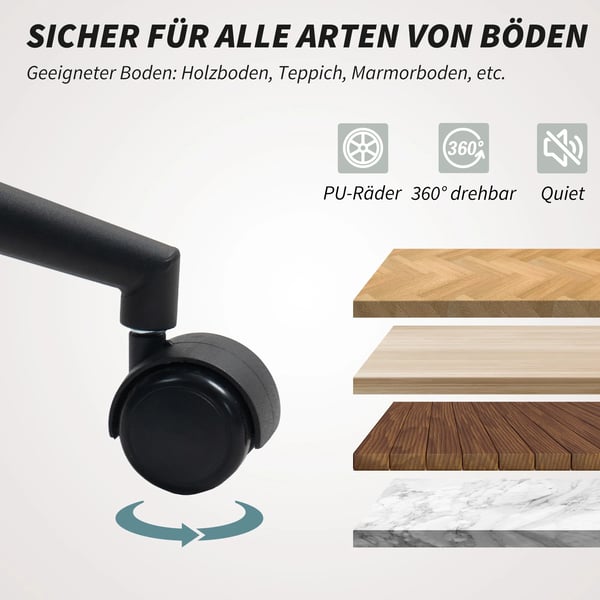 Kontorsstol i beige polyester med stålram, justerbar, snurrbar och ergonomisk