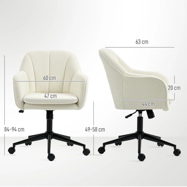Kontorsstol i beige polyester med stålram, justerbar, snurrbar och ergonomisk