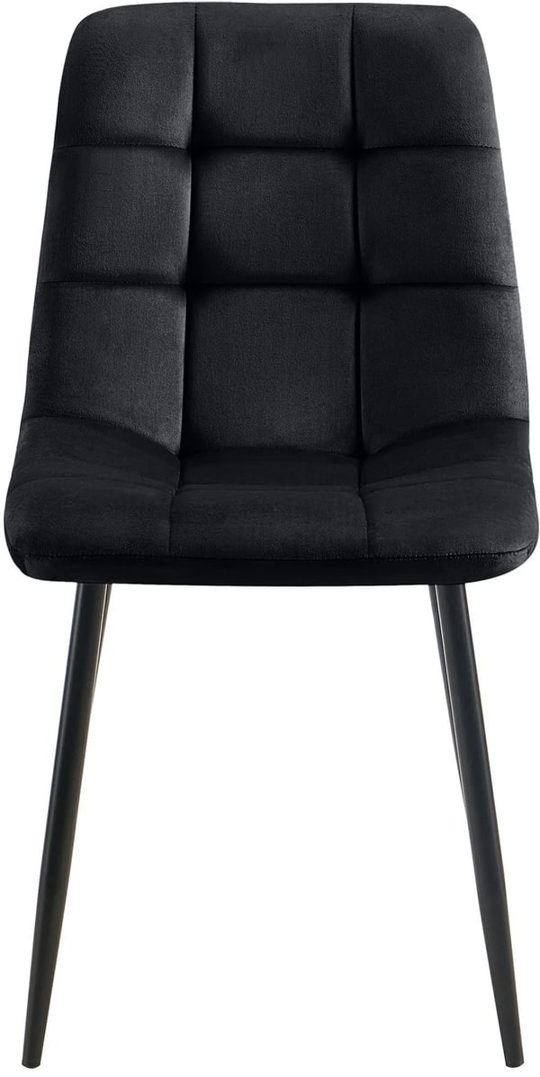 Set med 4 Tilde sammetsstolar - Svart metallram