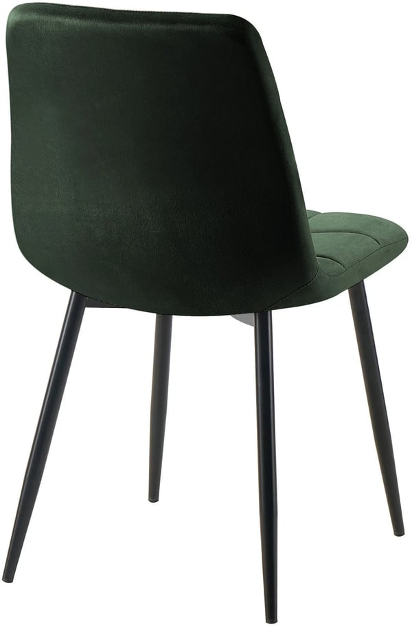 Tilde grøn velour spisebordsstol med metalramme