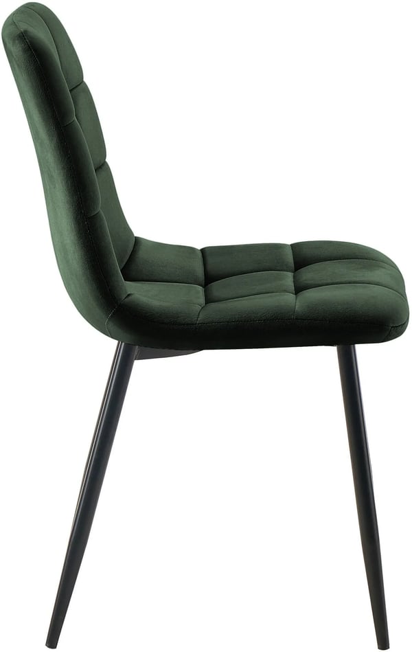 Tilde grøn velour spisebordsstol med metalramme