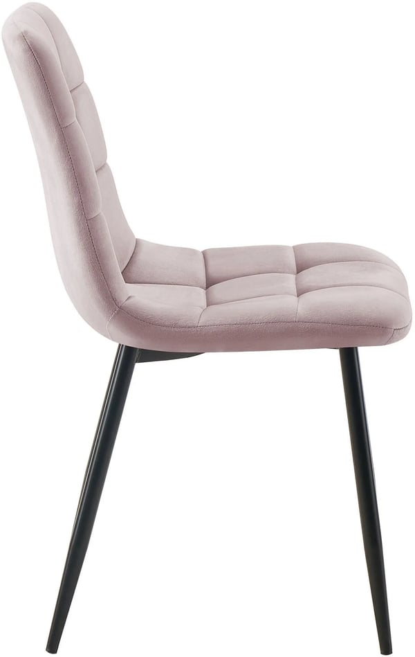 Sæt med 4 lyserøde Tilde spisebordsstole i velour med metalstel - Moderne og tidløst design