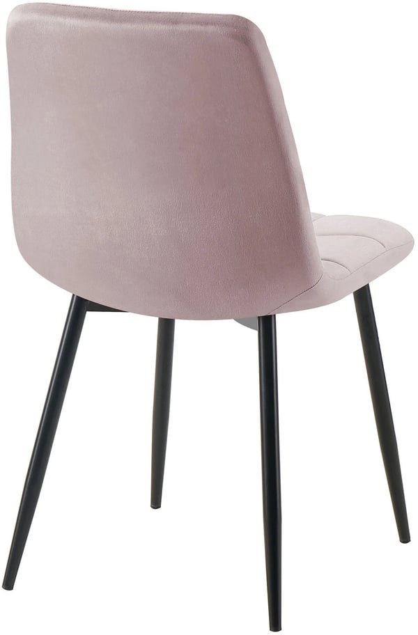 Sæt med 4 lyserøde Tilde spisebordsstole i velour med metalstel - Moderne og tidløst design