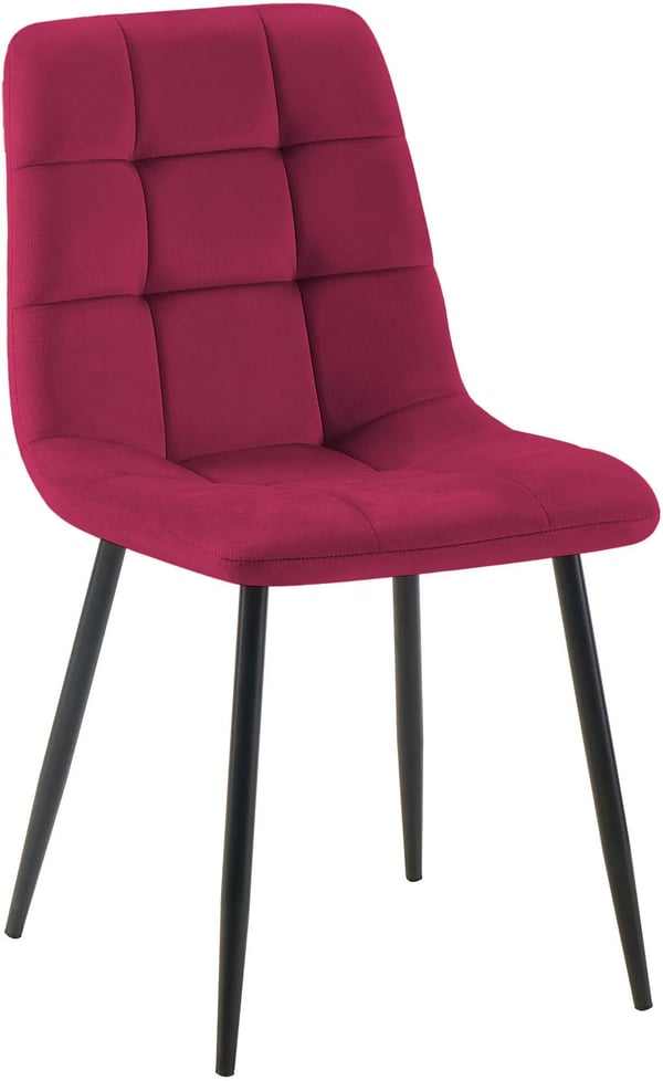 Tilde spisestol i rød velour med metalstel (55x45x84cm) Tilde spisestol i rød velour med metalstel (55x45x84cm)
