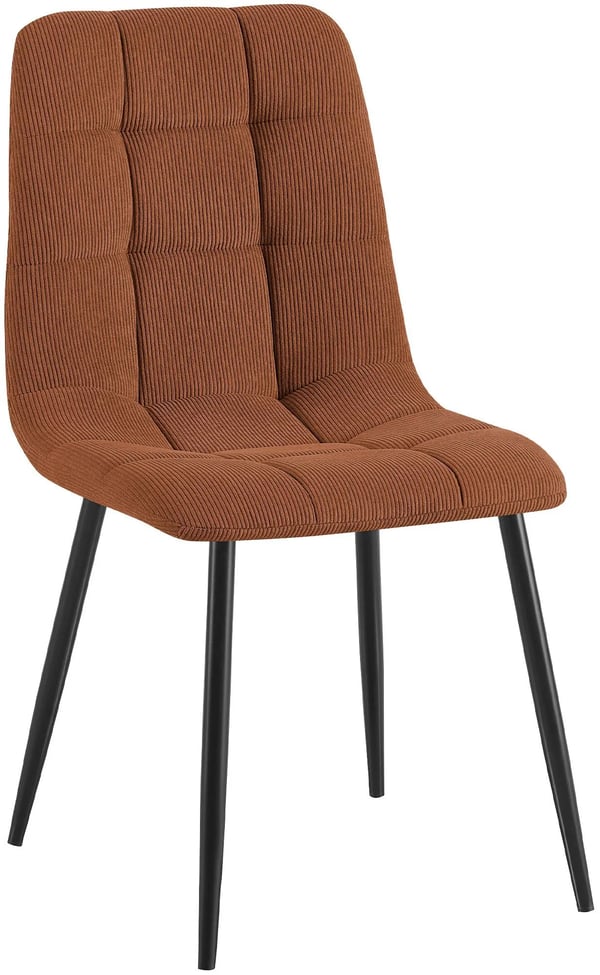 Tilde Cord Polstret Spisebordsstol - Orange, Metalramme