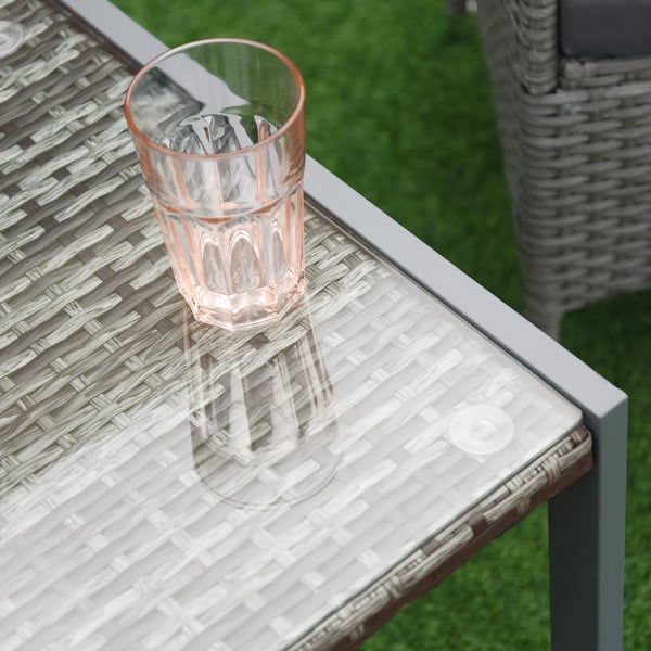 ® havebord have-sidebord med hærdet glas polyrattan + aluminium