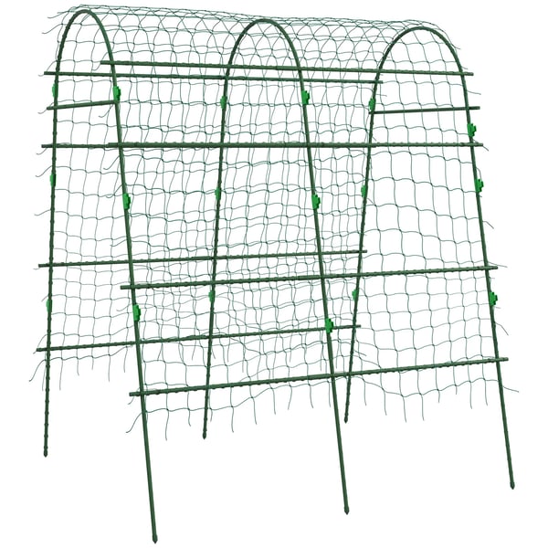 espalier, klatrestativ til klatreplanter, justerbart espalier, plantegitter med net, plantestativ til have, altan, stål, grøn