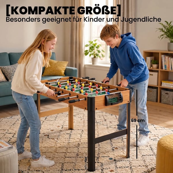 Pöytäjalkapallo 118x104x69cm MDF Ruskea+Musta