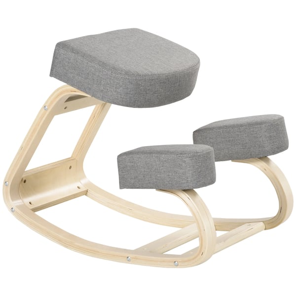 Ergonominen polvituoli, harmaa koivuvaneri – edistää hyvää ryhtiä ja vähentää selkäkipuja, kantavuus 120kg