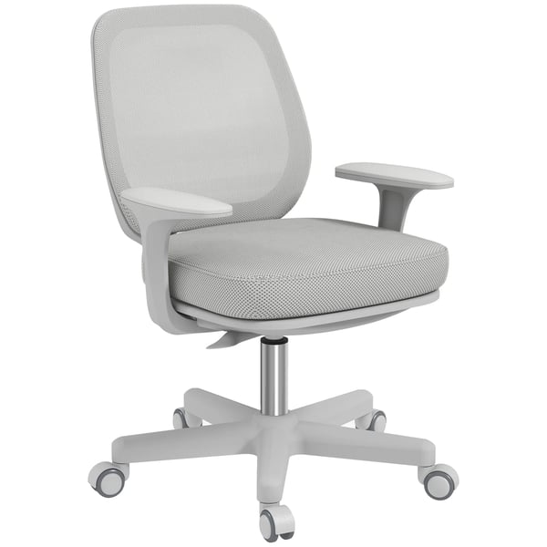 kontorstol, ergonomisk skrivebordsstol med drejefunktion, højdejusterbar 55 x 48 x 82,5-94,5 cm grå