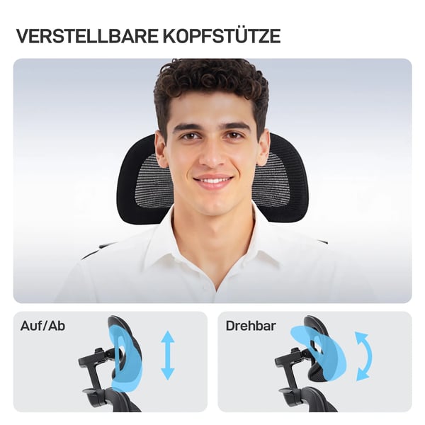Ergonomisk kontorstol - Sort Meshstof med Lændestøtte, Justerbar, Fodstøtte