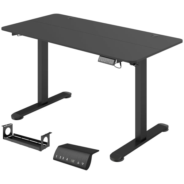 Elektrisk Hæve-/Sænkebord, Højdejusterbar, 72-116 cm, Schwarz, Holzwerkstoff/Legierter Stahl, 149.5 x 44 x 21 cm