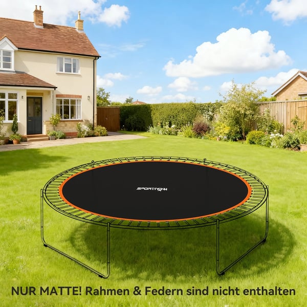 Soozier trampolinspringmåtte, Ø323 cm, orange, 120 kg max belastning, til 3,66 m trampolin inkl. fjederinstallationsværktøj