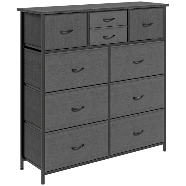 Byr&aring;, F&ouml;rlvaringssk&aring;p med 10 hopf&auml;llbara tygl&aring;dor, Modernt sideboard f&ouml;r vardagsrum, sovrum, st&aring;l, svart