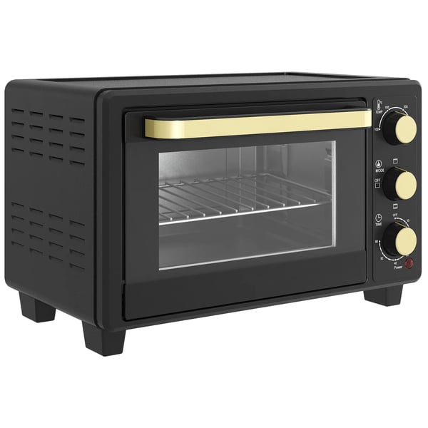 Minuuni 16L, 1400W - Kompakti uuni grillitoiminolla ja ajastimella, musta metalli