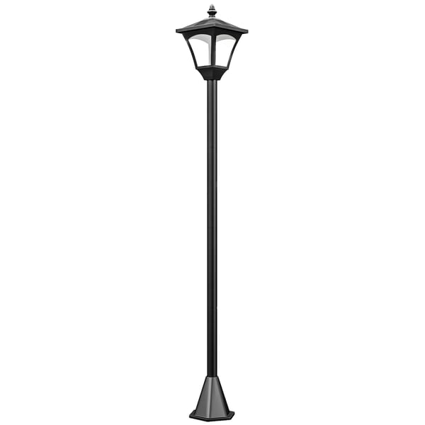 Soldriven LED Trädgårdslampa Lykta Svart Plast 120cm IP44 30 Lumen