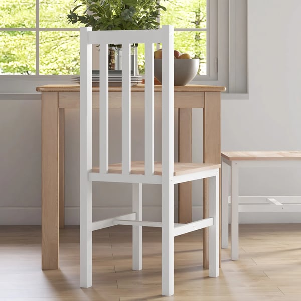 4-delt S esent spisebordsstole, massivt tr edesign, 38,5 cm x 47,5 cm x 99 cm, natur