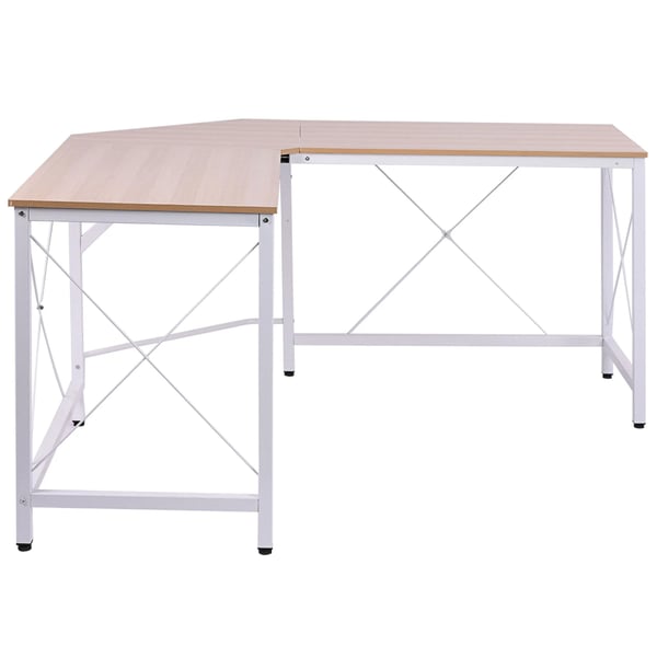 L-skrivbord för hemmakontor, hörnarbetsbord i MDF och metall (150x150x76cm)