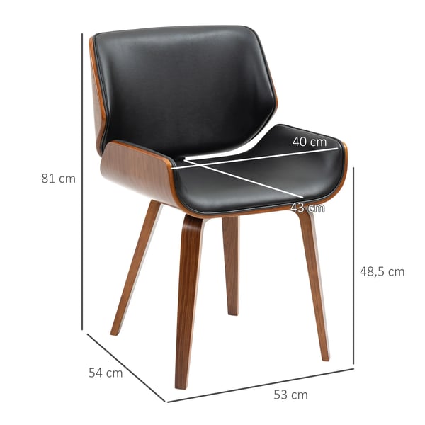 Vintage matstol set, 2 st, trä, tygklädsel, skum, svart