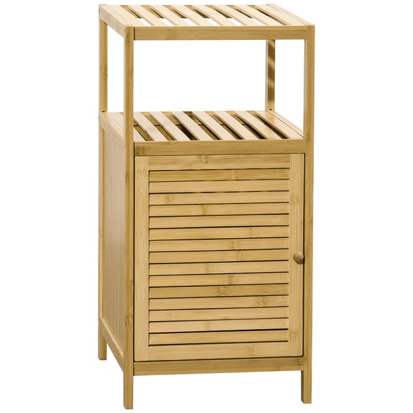 Bambu Kylpyhuonekaappi, Säilytyskaappi Avoimella Lokeron Hyllyllä, Luonnonpuu, 33x36,5x67cm Bambu Kylpyhuonekaappi, Säilytyskaappi Avoimella Lokeron Hyllyllä, Luonnonpuu, 33x36,5x67cm
