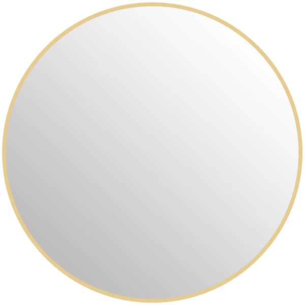 Runde Spejl til Badeværelset, 70 cm, Guldfarvet Ramme, Vægmontering, Metal/Glas