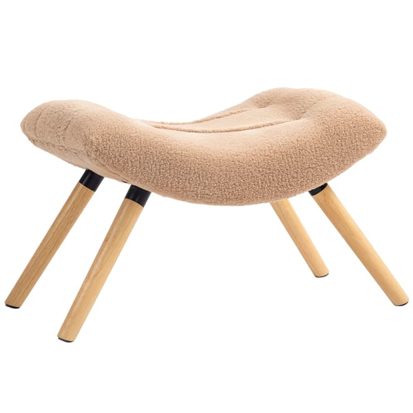 Rahi Berberfleece-kankaalla, Verhoiltu Istuinrahi/Jalkarahi, Max 120 kg, Olohuone/Makuuhuone, 67 x 45 x 38 cm, Ruskea