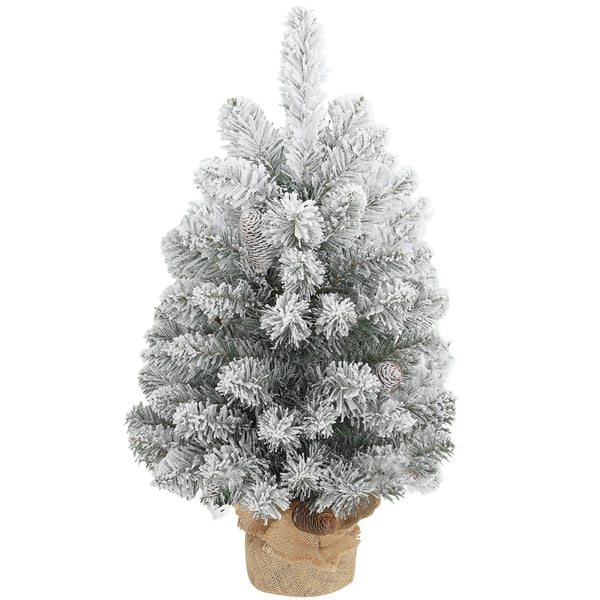 Tekokuusi lumihiutaleilla 60cm, 72 oksaa, 72 käpyä, valkoinen pohja, vihreä ja valkoinen