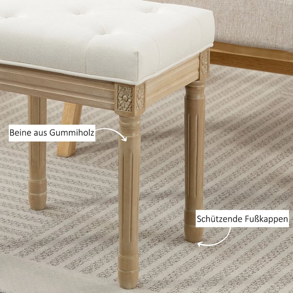Pellava Istuinjakkarra, Pehmustettu Rahi Jaloilla, Beige, 42x32x46,5cm