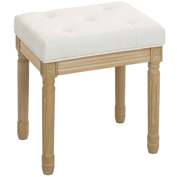 Pellava Istuinjakkarra, Pehmustettu Rahi Jaloilla, Beige, 42x32x46,5cm