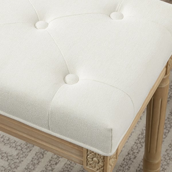 Pellava Istuinjakkarra, Pehmustettu Rahi Jaloilla, Beige, 42x32x46,5cm