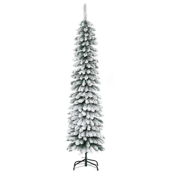 Joulukuusi, 180 cm, Lumipeitteinen, Kapea, Vihreä/Valkoinen, Paloturvallinen Joulukuusi, 180 cm, Lumipeitteinen, Kapea, Vihreä/Valkoinen, Paloturvallinen