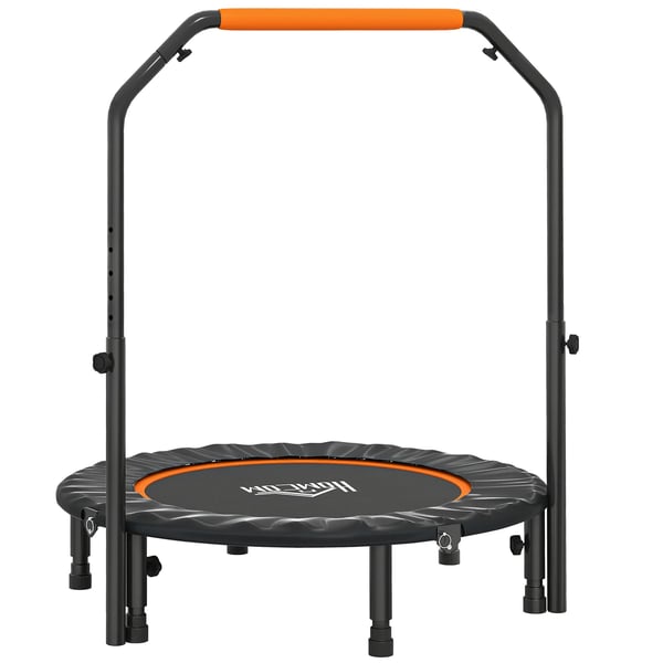 Foldbar Fitness Trampolin  mini s trningstrner med justerbart hndtag, 102 cm, til voksne, max 100 kg, Sort