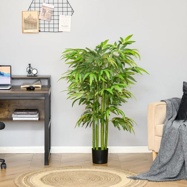 Konstgjord Bambu 140 cm Grön Plastväxt med 780 Blad för Inomhus/Utomhusbruk