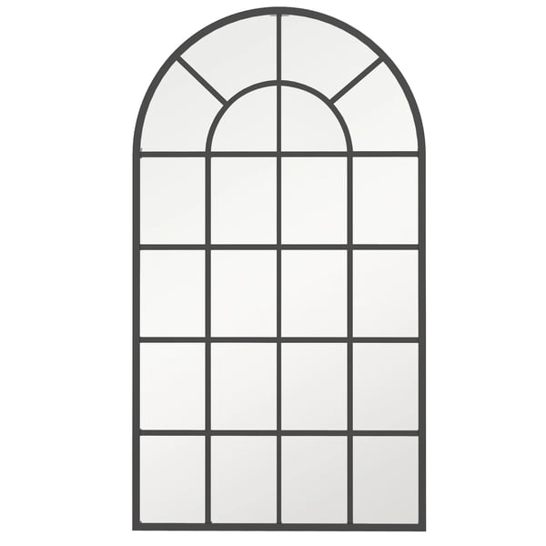 Seinäpeili 110x62cm Metallikehyksellä - Musta Alumiini/Lasi, Ripustettava Makuuhuoneen/Eteisen Peili