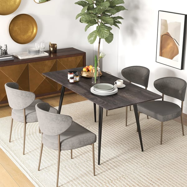 Utdragbart matbord grått MDF 6-8 personer, köksbord, 160x75x77 cm