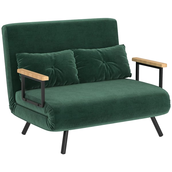 Bäddsoffa 2-sits sammetssoffa, bäddfunktion, inkl. 2 kuddar, sammetslook, natur + grön Bäddsoffa 2-sits sammetssoffa, bäddfunktion, inkl. 2 kuddar, sammetslook, natur + grön