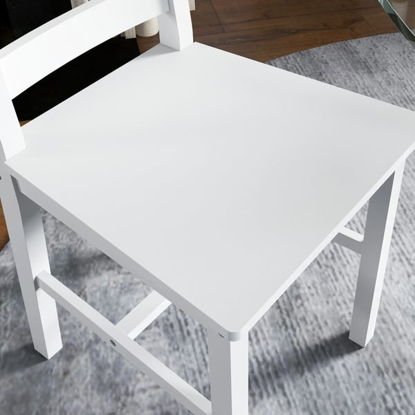 Matsalsstolar 2-pack Vit Furu med Ryggstöd - 90cm Höjd