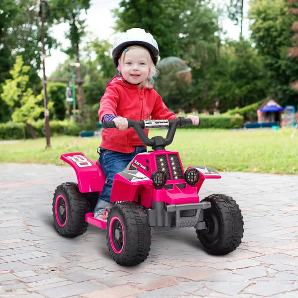 Børne El-Quad 6V - Lyserød Metal ATV med LED og Horn til Børn 1,5-3 år - 3 km/t