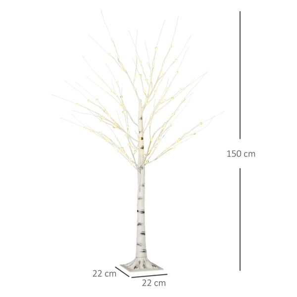 150 cm tekokuusi, koivupuu LED, joulukuusi koivu, joulukoriste keinotekoinen koivu juhliin, syntymäpäiville, häihin jne