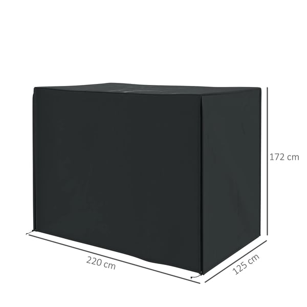 Hollywood-gyngestativbetræk, vandtæt beskyttelsesovertræk til havegynger, beskyttelseshætte med UV-beskyttelse, Oxford, sort, 220 x 125 x 172 cm