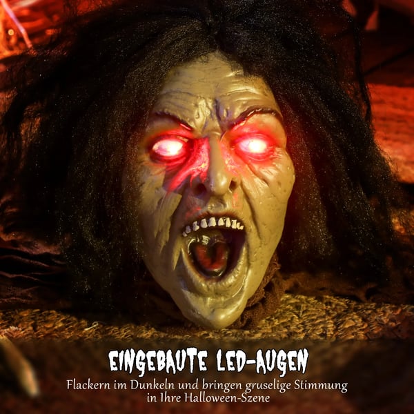 Ryömivä Zombikoriste Halloweeniin, Äänet, Valot, Paristokäyttöinen