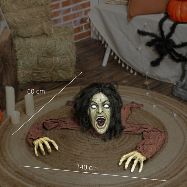 Ryömivä Zombikoriste Halloweeniin, Äänet, Valot, Paristokäyttöinen