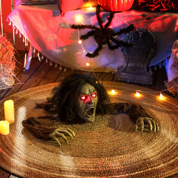 Ryömivä Zombikoriste Halloweeniin, Äänet, Valot, Paristokäyttöinen