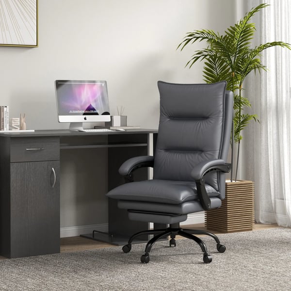 Ergonomisk Kontorsstol med Massage och Värme, Mörkgrå Mikrofiber