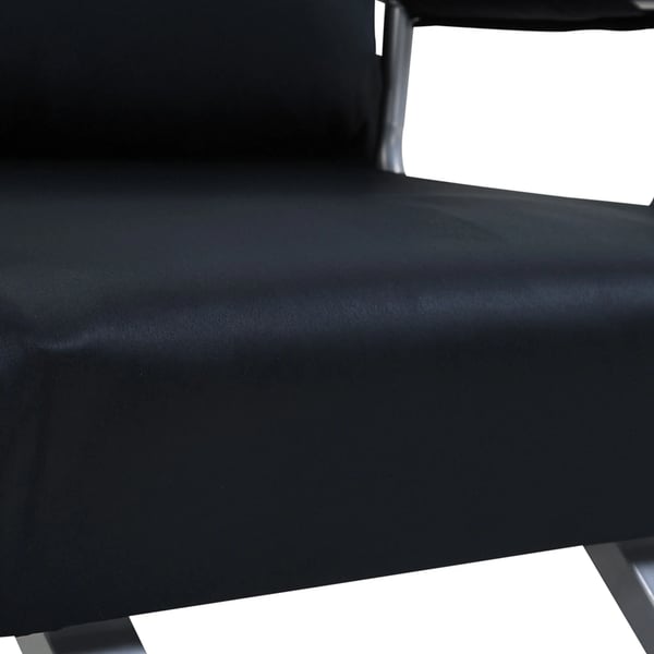 Svart Bekväm Bäddfåtölj i 2-i-1 Design, Justerbart Ryggstöd, Inkl. Kudde, Polyester (Max 100 kg)