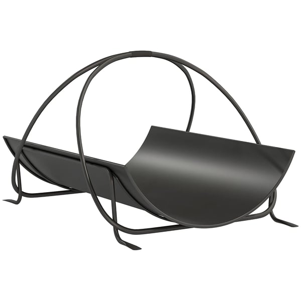 Brændekurv i sort metal - 51x38x33cm, stilfuldt geometrisk design med metalhåndtag for nem transport og opbevaring af brænde til pejsen. Brændekurv i sort metal - 51x38x33cm, stilfuldt geometrisk design med metalhåndtag for nem transport og opbevaring af brænde til pejsen.