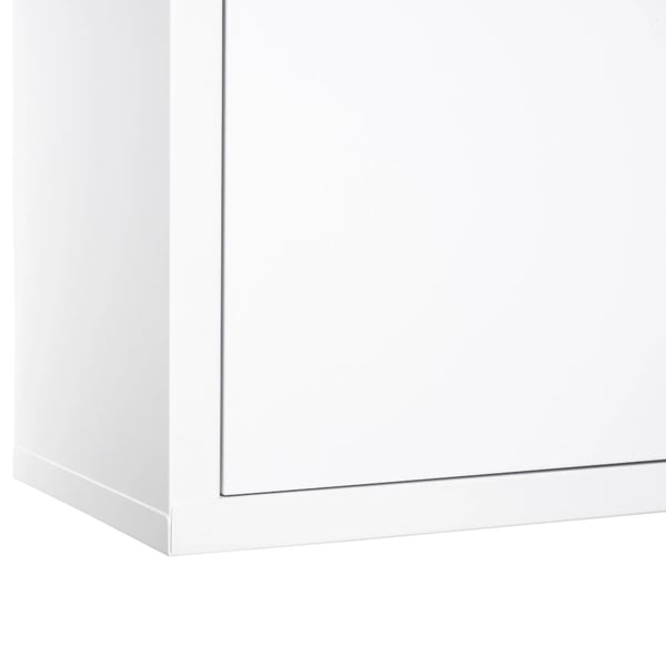 Första hjälpen-skåp Medicinskåp Väggmonterad Låsbar Vit Legerad Stål 40x18x60cm