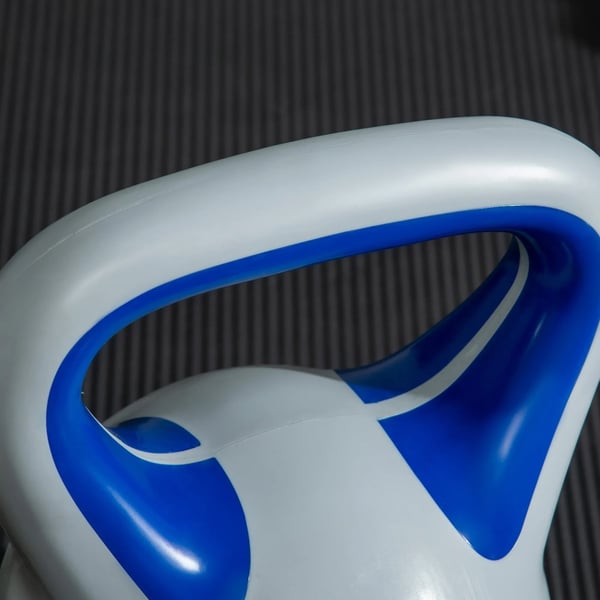 Kettlebell 12 kg - Blå, Gulvbeskyttende plast og sand, til styrketræning